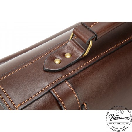 Кожаный портфель-кофр "Адъютант" (тёмно-коричневый)